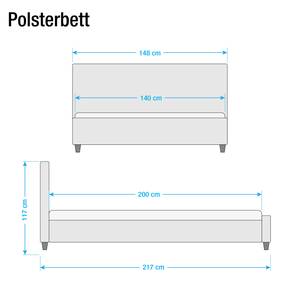 Polsterbett Bornstedt (inkl. Rollrost) Webstoff - 180 x 200cm - Rot - Rot - 140 x 200cm