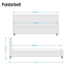 Polsterbett Bornstedt (inkl. Rollrost) Webstoff - 180 x 200cm - Rot - Anthrazit - 180 x 200cm