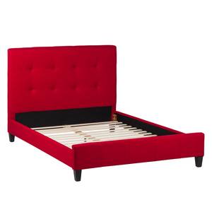 Gestoffeerd bed Bornstedt geweven stof - Rood - 140 x 200cm