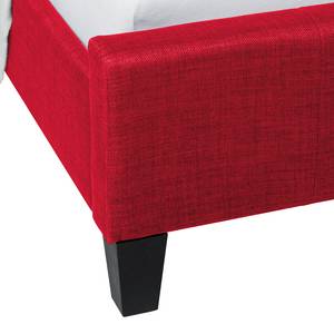 Gestoffeerd bed Bornstedt geweven stof - Rood - 180 x 200cm