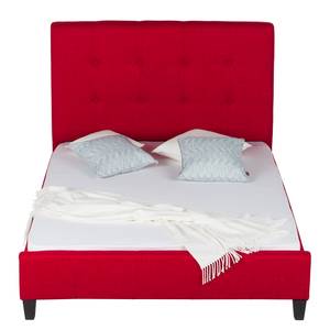 Gestoffeerd bed Bornstedt geweven stof - Rood - 140 x 200cm