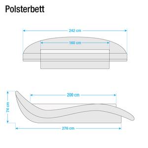 Polsterbett Butterfly (inkl. Beleuchtung) - Kunstleder - Schwarz - 180 x 200cm - Ohne Lattenrost & Matratze