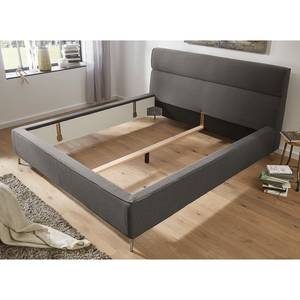 Gestoffeerd bed Caliento geweven stof - Steengrijs - 160 x 200cm