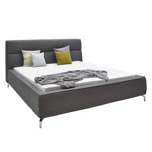 Gestoffeerd bed Caliento geweven stof - Donkergrijs - 180 x 200cm