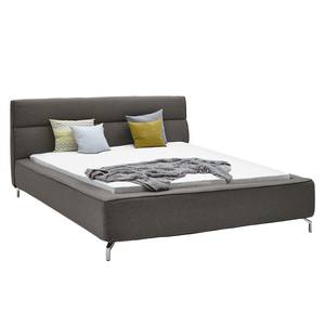 Gestoffeerd bed Caliento geweven stof - Steengrijs - 140 x 200cm