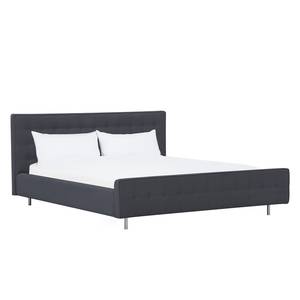 Gestoffeerd bed Chelsea Stof Valona: Grijs - 140 x 200cm