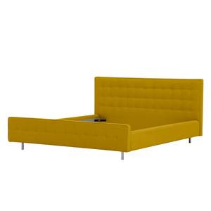 Gestoffeerd bed Chelsea Stof Valona: Mosterdgeel - 140 x 200cm