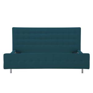 Gestoffeerd bed Chelsea Stof Valona: Petrolblauw - 90 x 200cm