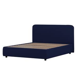 Gestoffeerd bed Chiara Stof Valona: Donkerblauw - 140 x 200cm - 1 opbergruimte