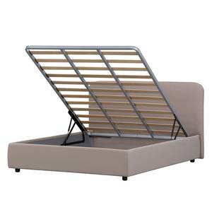 Gestoffeerd bed Chiara Stof Valona: Beige - 90 x 200cm - 1 opbergruimte