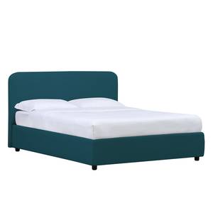 Gestoffeerd bed Chiara Stof Valona: Petrolblauw - 90 x 200cm - 1 opbergruimte