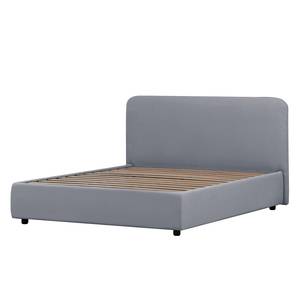 Gestoffeerd bed Chiara Stof Valona: Zilverkleurig - 90 x 200cm - 1 opbergruimte