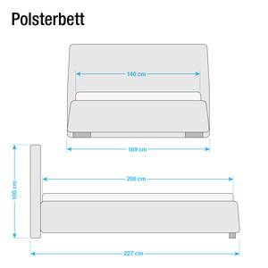 Gestoffeerd bed Classic Button kunstleer - Kunstleer NTLO: 5 yellow clay - 140 x 200cm - H2 zacht