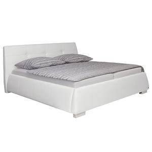 Gestoffeerd bed Classic Button kunstleer - Kunstleer NTLO: 1 snow - 140 x 200cm - H2 zacht