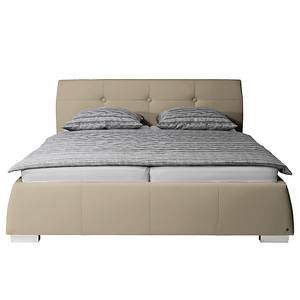 Gestoffeerd bed Classic Button kunstleer - Kunstleer NTLO: 8 driftwood - 140 x 200cm - H3 medium
