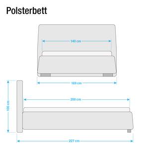 Polsterbett Classic Button Kunstleder - Kunstleder NTLO: 8 driftwood - 140 x 200cm - H3