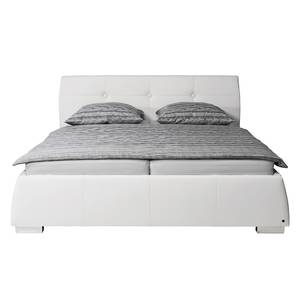 Lit capitonné Classic Button Imitation cuir - Cuir synthétique NTLO: 1 snow - 140 x 200cm - Sans matelas