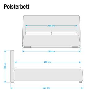 Polsterbett Classic Button Kunstleder NTLO: 1 snow - 160 x 200cm - H2