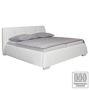 Gestoffeerd bed Classic Button kunstleer - Kunstleer NTLO: 1 snow - 160 x 200cm - H2 zacht