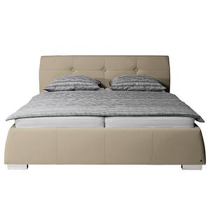 Gestoffeerd bed Classic Button kunstleer - Kunstleer NTLO: 8 driftwood - 160 x 200cm - H3 medium