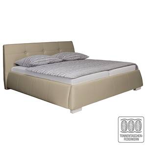 Gestoffeerd bed Classic Button kunstleer - Kunstleer NTLO: 8 driftwood - 160 x 200cm - H3 medium