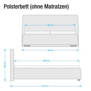 Polsterbett Classic Button Kunstleder - Kunstleder NTLO: 6 oil - 160 x 200cm - Ohne Matratze