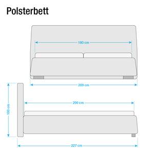 Gestoffeerd bed Classic Button kunstleer - Kunstleer NTLO: 8 driftwood - 180 x 200cm - H2 zacht