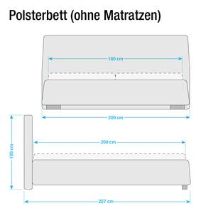 Gestoffeerd bed Classic Button kunstleer - Kunstleer NTLO: 1 snow - 180 x 200cm - Zonder matras