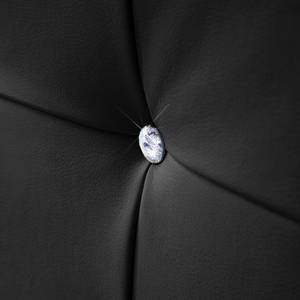Lit capitonn‚ Cristallo Imitation cuir - Noir - 140 x 200cm