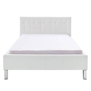 Gestoffeerd bed Cristallo kunstleer - Wit - 140 x 200cm