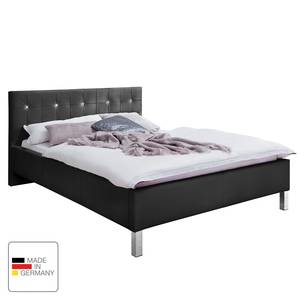 Gestoffeerd bed Cristallo kunstleer - Zwart - 160 x 200cm