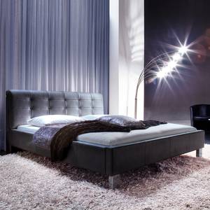 Gestoffeerd bed Detroit kunstleer - Zwart - 160 x 200cm