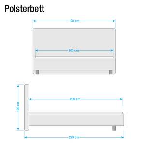 Polsterbett Detroit Kunstleder Kunstleder - Schwarz - 160 x 200cm