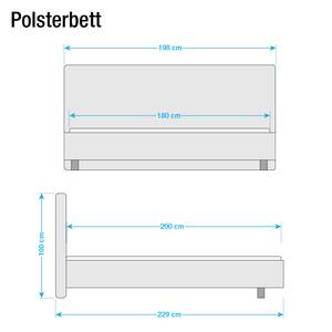 Polsterbett Detroit Kunstleder Kunstleder - Weiß - 180 x 200cm