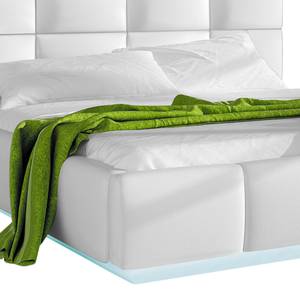 Letto imbottito Alaska II Incl. illuminazione - Similpelle - Bianco - Senza contenitori