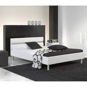 Gestoffeerd bed Easy wit kunstleer - 140x200cm