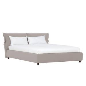 Gestoffeerd bed Fanna Stof Pamea: Beige - 140 x 200cm - Wenge