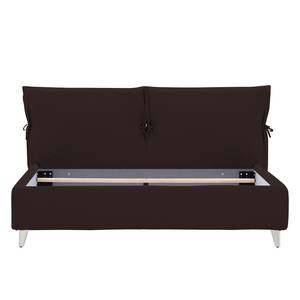 Polsterbett Fanna Stoff Linea: Braun - 140 x 200cm - Edelstahl