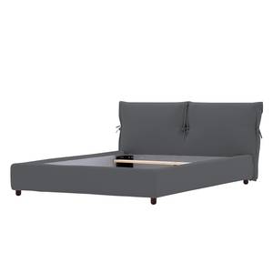 Polsterbett Fanna Stoff Pamea: Anthrazit - 160 x 200cm - Wenge