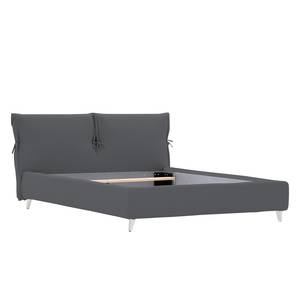 Gestoffeerd bed Fanna Stof Pamea: Antraciet - 160 x 200cm - Roestvrij staal