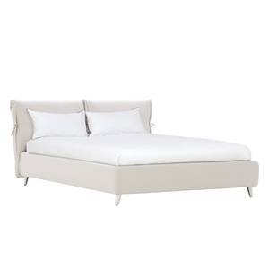 Gestoffeerd bed Fanna Stof Pamea: Crèmekleurig - 180 x 200cm - Roestvrij staal