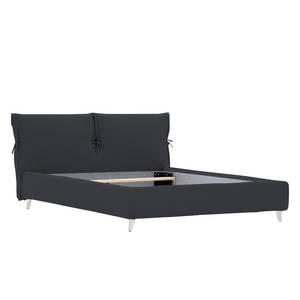 Gestoffeerd bed Fanna Stof Linea: Antraciet - 90 x 200cm - Roestvrij staal