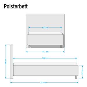 Gestoffeerd bed Gladaberg kunstleer - Taupe - 100 x 200cm