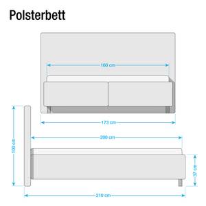 Polsterbett Gladaberg Kunstleder Taupe - 180 x 200cm