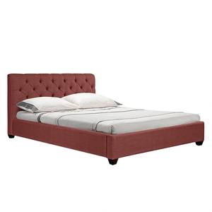 Gestoffeerd bed Grand geweven stof - Stof Frea: Rood - 140 x 200cm