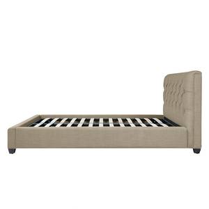 Gestoffeerd bed Grand geweven stof - Stof Frea: Zandkleurig - 140 x 200cm