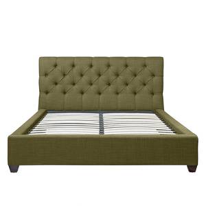 Gestoffeerd bed Grand geweven stof - Stof Frea: Groen - 160 x 200cm