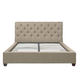 Gestoffeerd bed Grand geweven stof - Stof Frea: Zandkleurig - 160 x 200cm