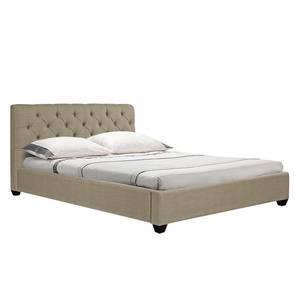 Gestoffeerd bed Grand geweven stof - Stof Frea: Zandkleurig - 180 x 200cm