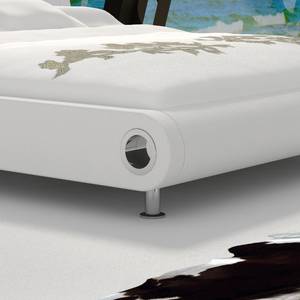 Gestoffeerd bed Heartland met LED-verlichting - kunstleer wit